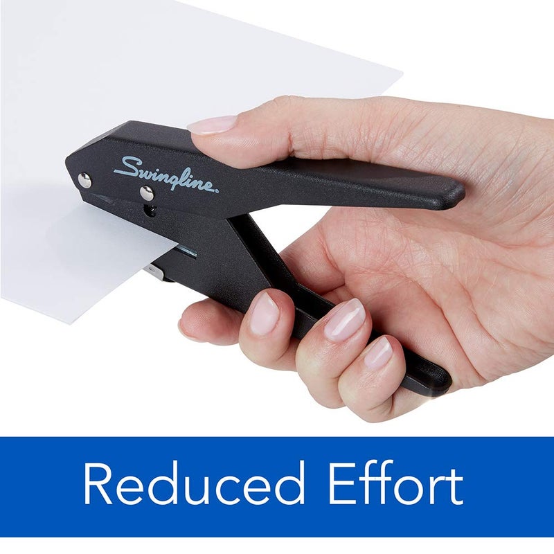 Swing Line 1 Hole Punch, 20 Sheet Capacity Hole Puncher, Low Force Plier Paper Punch, Black & Silver (74017) (Pack of 6) - Image 3